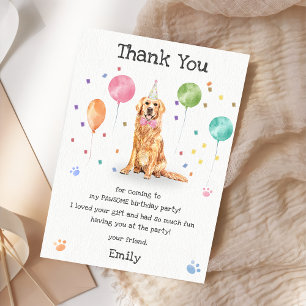 Cartão de Agradecimento de Aniversário de Cachorro