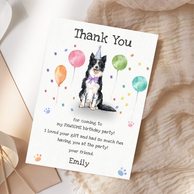 Cartão de Agradecimento de Aniversário de Cachorro (Criador carregado)