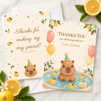 Cartão de Agradecimento de Aniversário de Capivara