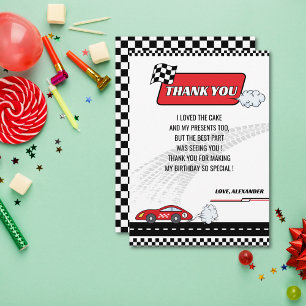 Cartão de Agradecimento de Aniversário de Carro de