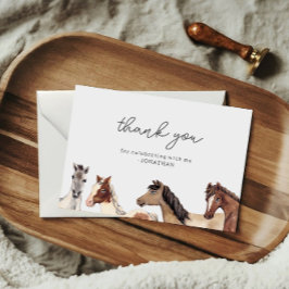 Cartão de agradecimento de aniversário de cavalo