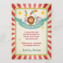Cartão de agradecimento de aniversário de Circo Ca