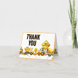 Cartão de agradecimento de aniversário de construç