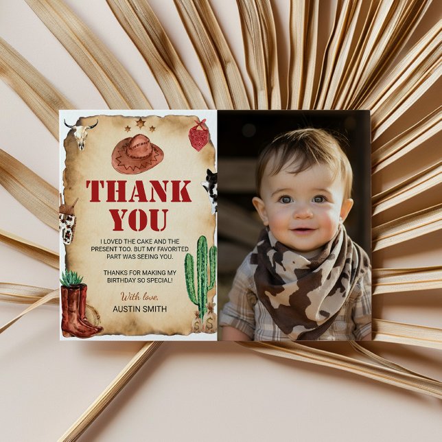 Cartão de Agradecimento de Aniversário de Cowboy d (Criador carregado)