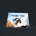 Cartão de Agradecimento de Aniversário de Criança<br><div class="desc">Celebre o dia especial do seu filho com uma festa de aniversário emocionante com tema de motoqueiro! Nossos cartões de convite personalizados apresentam uma moto de acrobacias, perfeitos para a celebração do seu pequeno acrobata. Convide todos os amigos deles e deixe a festa começar! Com uma festa temática, seu filho...</div>