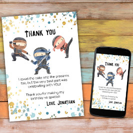 Cartão de Agradecimento de Aniversário de Crianças