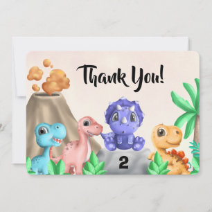 Cartão de Agradecimento de Aniversário de Dinossau