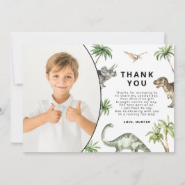 Cartão de agradecimento de aniversário de dinossau