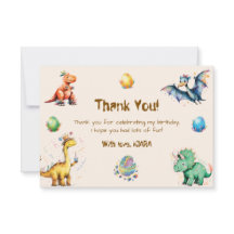 Cartão de Agradecimento de Aniversário de Dinossau