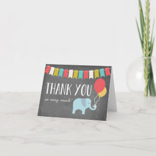 Cartão de Agradecimento de Aniversário de Elefante