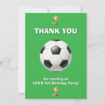 Cartão de Agradecimento de Aniversário de Futebol 