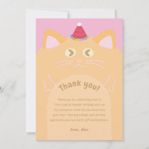 Cartão de Agradecimento de Aniversário de Gato Lar