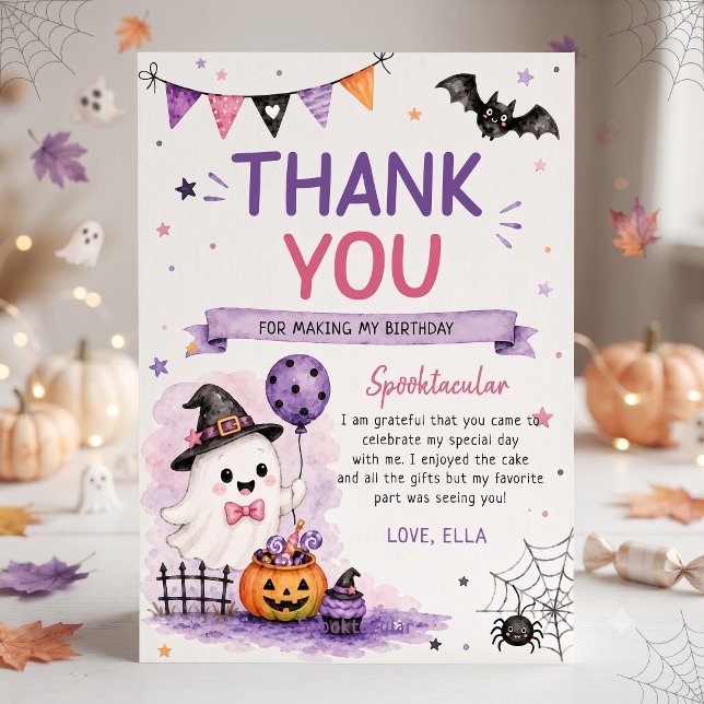 Cartão de Agradecimento de Aniversário de Hallowee (Criador carregado)