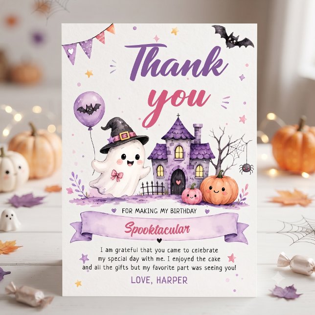 Cartão de agradecimento de aniversário de Hallowee (Criador carregado)
