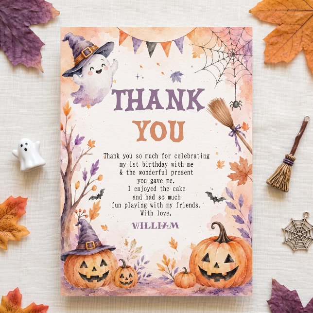 Cartão de agradecimento de aniversário de Hallowee (Criador carregado)