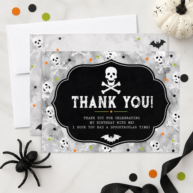 Cartão de agradecimento de aniversário de Hallowee (Thank You Card)