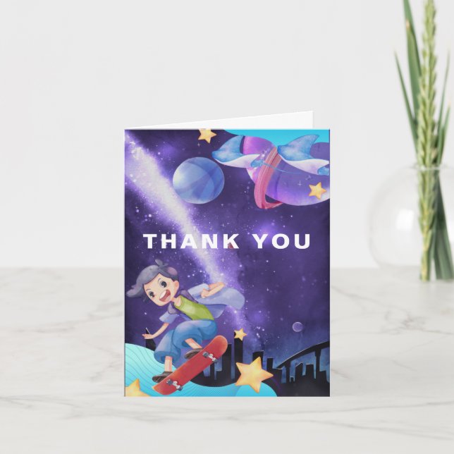 Cartão de agradecimento de aniversário de jogos em (Frente)