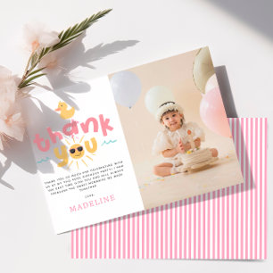 Cartão de Agradecimento de Aniversário de Meninas
