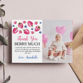 Cartão de Agradecimento de Aniversário de Morango