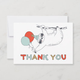 Cartão de agradecimento de aniversário de preguiça