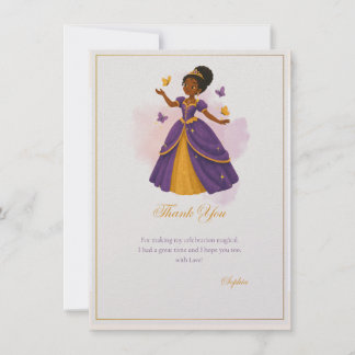 Cartão de Agradecimento de Aniversário de Princesa