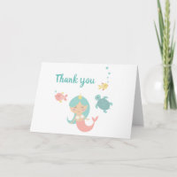 Cartão de Agradecimento de Aniversário de Sereia