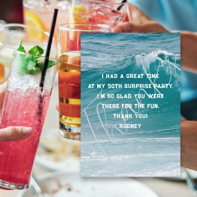 Cartão de agradecimento de aniversário dele Onda d (Criador carregado)