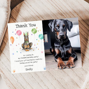 Cartão de agradecimento de aniversário do cachorri