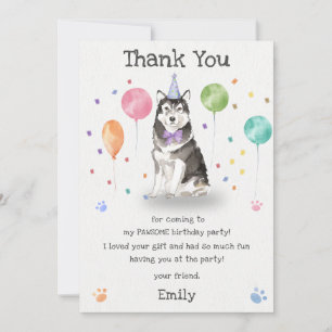 Cartão de Agradecimento de Aniversário do Cachorro
