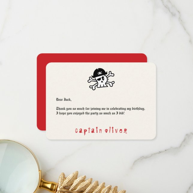 Cartão de Agradecimento de Aniversário do Capitão  (Frente/Verso In Situ)