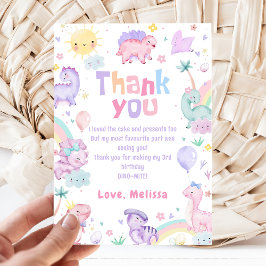 Cartão de Agradecimento de Aniversário do Dinossau