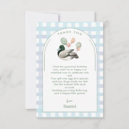 Cartão de Agradecimento de Aniversário do Pato Luc