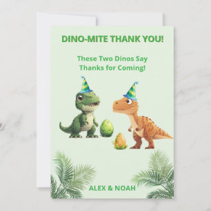 Cartão de Agradecimento de Aniversário dos Dinossa