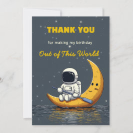 Cartão de Agradecimento de Aniversário Espacial Fo
