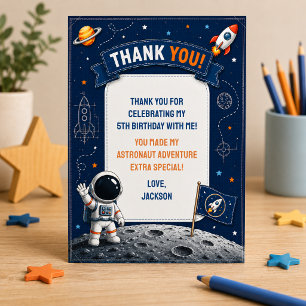Cartão de Agradecimento de Aniversário Espacial pa