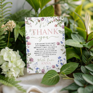 Cartão de agradecimento de aniversário floral Wild