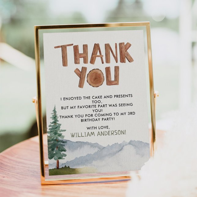 Cartão de Agradecimento de Aniversário Floresta (Criador carregado)