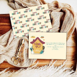 Cartão de Agradecimento de Aniversário Infantil Ca