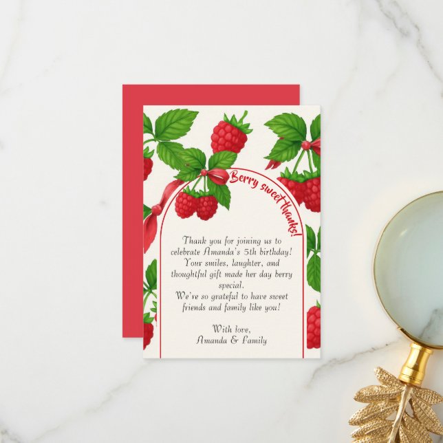 Cartão de Agradecimento de Aniversário Infantil Mo (Frente/Verso In Situ)