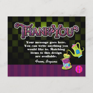 cartão de AGRADECIMENTO de aniversário MAD TEA PAR