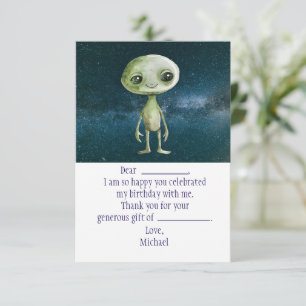 Cartão de Agradecimento de Aniversário no Espaço S