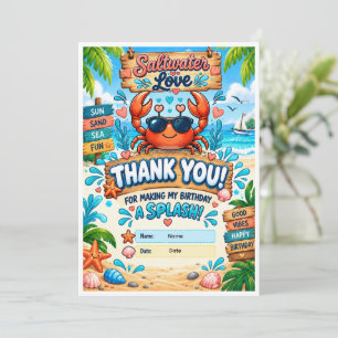 Cartão de Agradecimento de Aniversário no Oceano