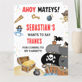 Cartão de Agradecimento de Aniversário Pirata