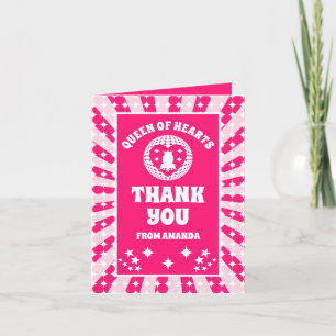 Cartão de Agradecimento de Aniversário Retro Rosa
