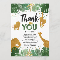 Cartão de agradecimento de aniversário Safari Anim