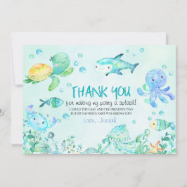 Cartão de Agradecimento de Aniversário Splash Sob