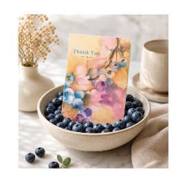 Cartão de Agradecimento de Aquarela Botânica