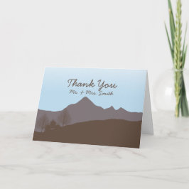 Cartão de Agradecimento de Aquarela de Montanha Rú