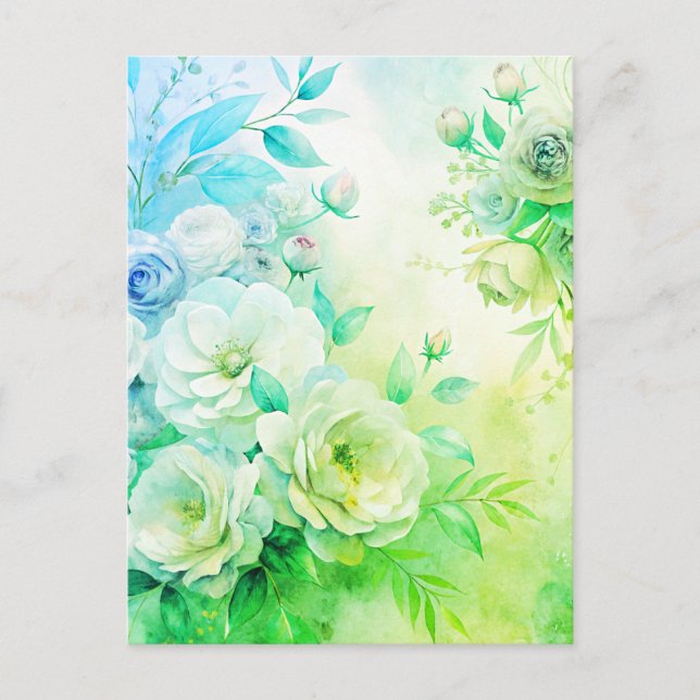 Cartão de Agradecimento de Aquarela Floral Elegant (Frente)