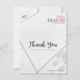 Cartão de Agradecimento de Arquiteto com Design de